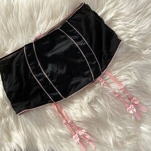 Victoria’s Secret sexy little thing black and pink girdle skirt